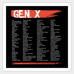 Gen X Slang Sticker